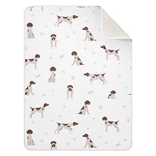 Swaddle Blanket German Shorthaired Pointer Cotton for Infants, Receiving Lightweight Soft Swaddling for Crib, Stroller, Nursery, 30X40 in