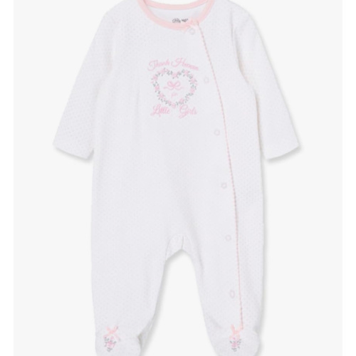 Little Me Clothes for Baby Girls' 100% Cotton Scratch-Free Tag Footie Sleeper