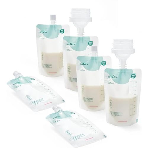Spectra - Simple Store Milk Collection Bags 200 ml - Hygenic Double Lined Leak Free Insulation - Convenient Milk Storage for Busy Moms - 20 Count
