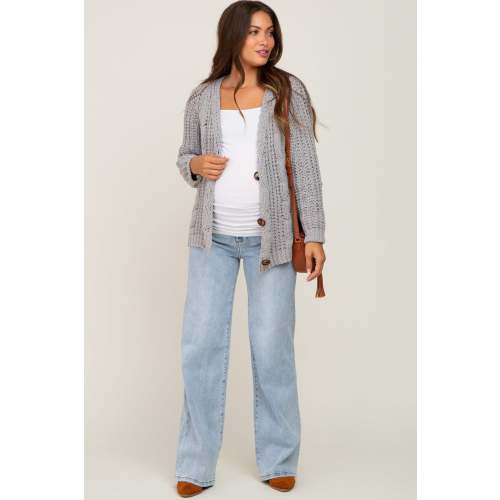 Light Blue Wide Leg Maternity Jeans – PinkBlush