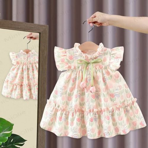 Baby Bunny Tulip Apricot Ruffled Dress