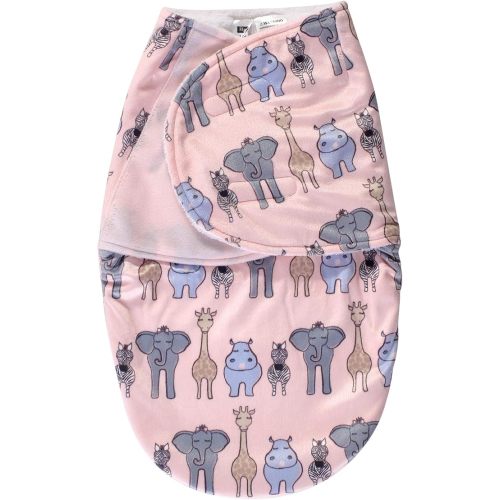 Hudson Baby Unisex Baby Plush Swaddle Wrap, Pink Safari, 0-3 Months