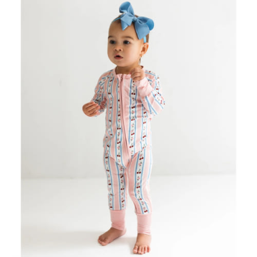 Pink Cherry Zipper Romper – In My Jammers