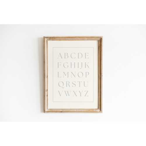 Vintage Style Alphabet Print, Baby Boy Nursery, Vintage Nursery Print, Boys Room Decor, Classic ABC Print, Blue Neutral Nursery Wall Decor