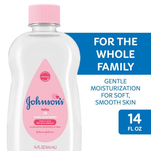 Johnson's Baby Body Moisturizing Oil, Liquid Mineral Oil for Baby Massage, Original, 14 fl oz