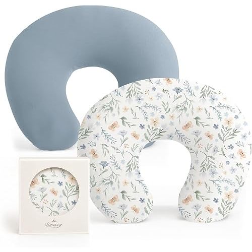 Konssy 2 Pack Nursing Pillow Covers, Soft Stretchy Cover for Breastfeeding