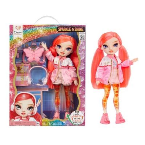 Rainbow High Sparkle and Shine Dawn with Magic Bubbles in Legs, Red Coral Hair 11" Fashion Doll