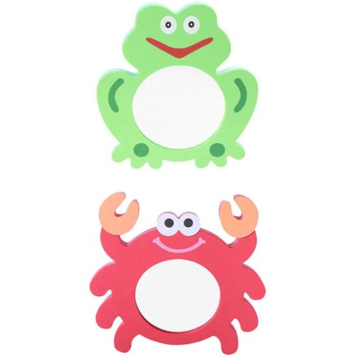 TOYANDONA EVA Bathing Toy Shower Toys for Kids, Mirror Bath Toys, Kids Mirror Frog Crab Bathtub Toys for Kids Bathtime Summer Water Toys, 2 Pack