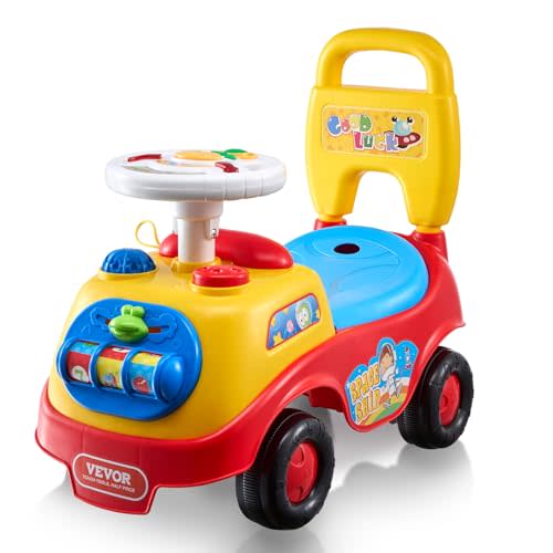 VEVOR Ride On Push Car for Toddlers, Ages 19+ Months, Ride Racer, Sit to Stand Toddler Ride On Toy, Kids Ride On Car with Music Steering, Horn & Under Seat Storage, Ride On Toy for Boys Girls,