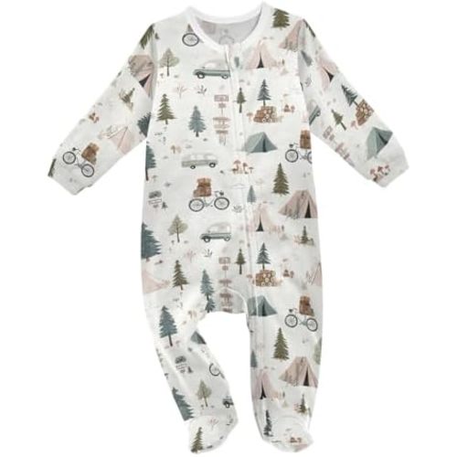 Deer Hunting Mallard Ducks Baby Sleep Play Pjs Footie Cotton One-piece Zip Front Romper Jumpsuit Pajamas 3-24M
