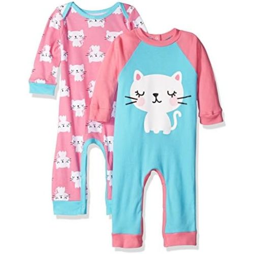 Gerber Baby Girls' 2 Pack Coveralls