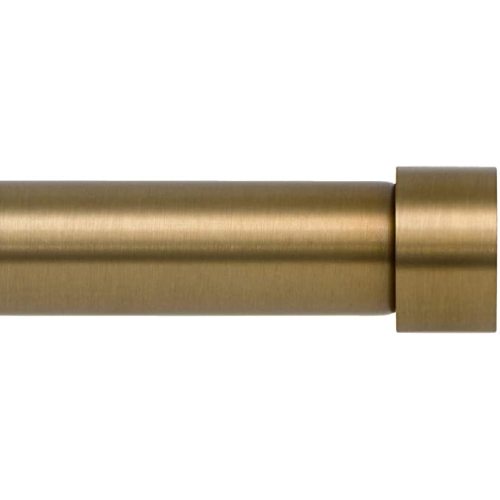 Ivilon Drapery Window Curtain Rod - End Cap Style Design 1 Inch Pole. 48 to 86 Inch Color Warm Gold