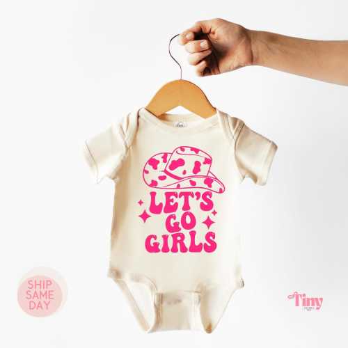 Let's Go Girls Baby Bodysuit: Western Cowgirl Shower Gift