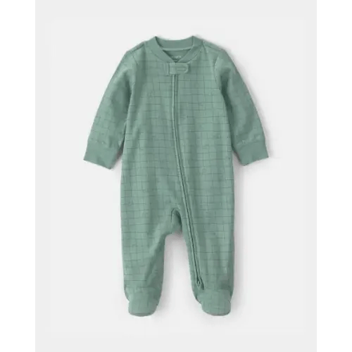 Baby Boy Dinosaur 100% Cotton 2-Way Zip Sleep & Play Pajamas - Green | Carter's