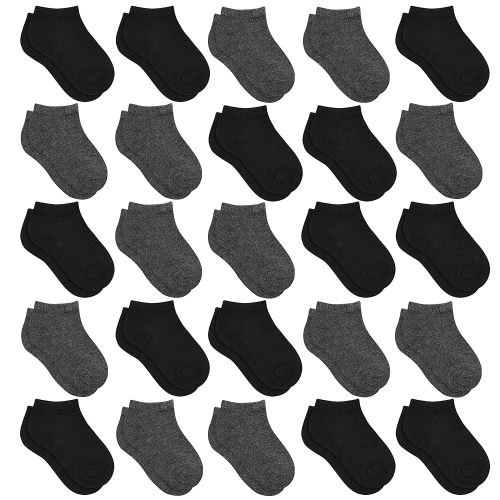 Kids Socks - 25 Pairs Toddler Ankle Socks Set, Low Cut for Boys & Girls (0-14 Years Old)