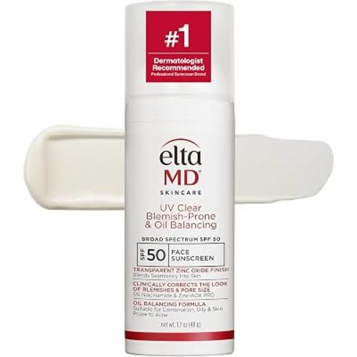 EltaMD UV Clear Face Sunscreen with Zinc Oxide, Oil-Free, SPF 46 and SPF 50