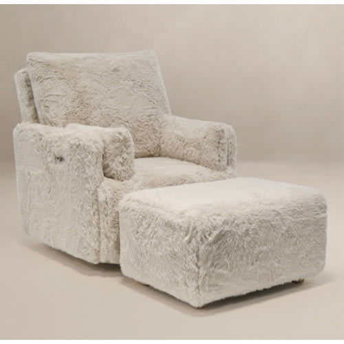 Aussie Faux Hide Fur | Ollie: A Chair and a Half | Swivel Nursery Recliner | Oilo™ Studio