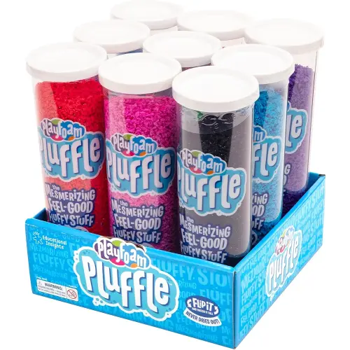 Educational Insights Playfoam Pluffle for Sensory Bins with 9 Colors, Set of 9, Ages 3+