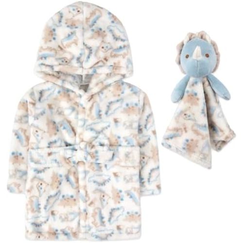 Baby Robe Set for Boys & Girls 0-9 Months - Hooded Robe & Lovey Gift Set