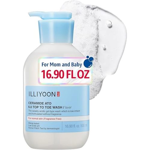 Illiyoon Ceramide Ato 6.0 Top to Toe Wash - Mild Cleanser for Baby body, 16.9 Fl Oz (500ml)