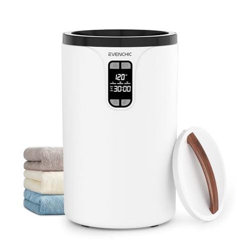 Evenchic Towel Warmer, 20L Hot Towel Warmers for Bathroom with 24H Timer, Temperature Adjustable, LED Display, Auto Shut Off, Even Heated for Oversized Towels, Bathrobes, Blankets