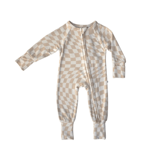Wavy Checker | Bamboo Zip Romper – Brixton.Phoenix