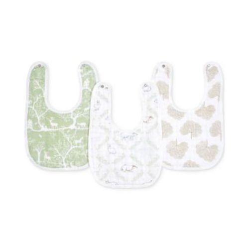 Baby Boys or Baby Girls Harmony Essential Muslin Bibs, Pack of 3