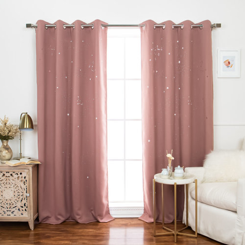 Ebern Designs Nicholad Night Sky Laser Punch Room Darkening Curtain Pair & Reviews | Wayfair