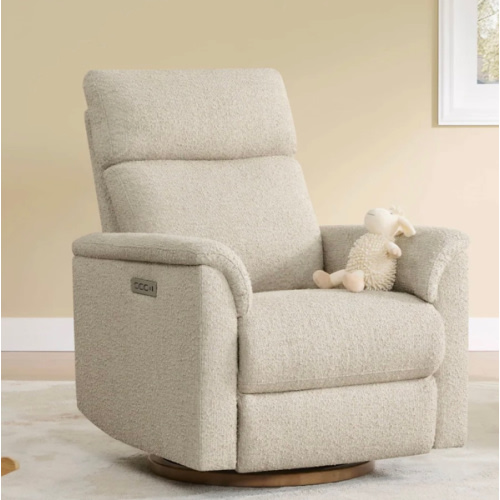 Lulla Power Swivel Nursery Glider Recliner with Power Headrest and Nightlight