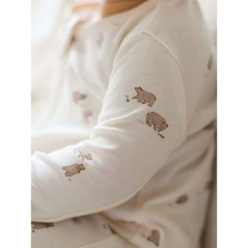 Peyton Zipper Sleeper, Bear / Truffle + Thyme - Colored Organics | Maisonette