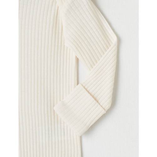 Milly & Milo Long-Sleeve Rib Bodysuit, Vanilla