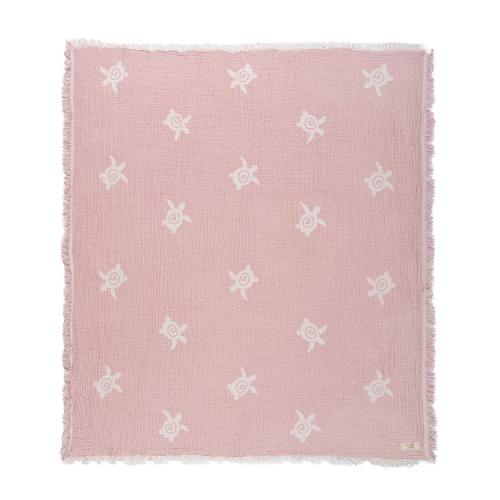 Baby Turtle Gauze Receiving Blanket Single with Pouch