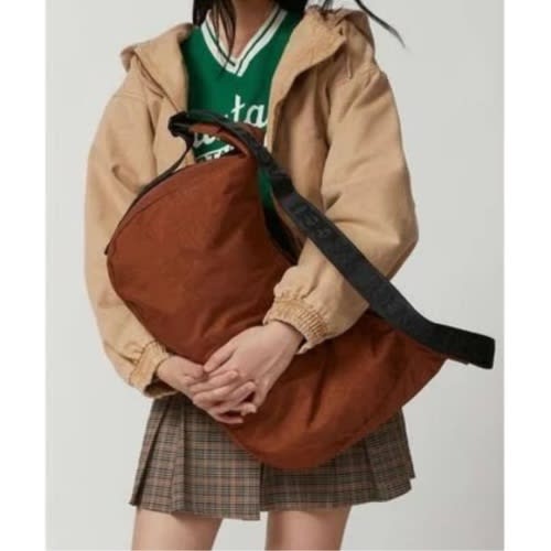 NWT BAGGU | Large Nylon Crescent Bag | Brown