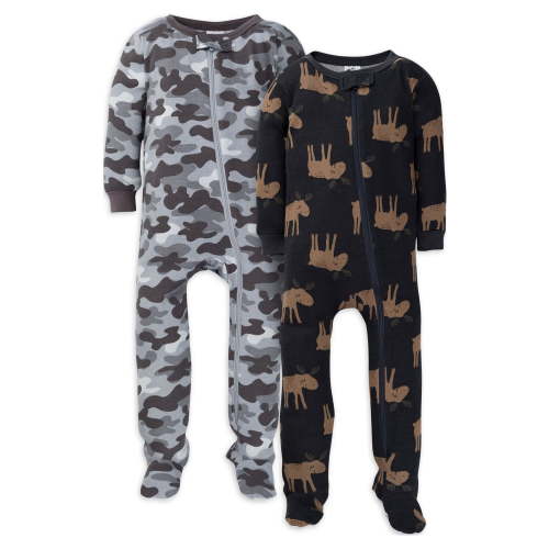 Gerber Baby & Toddler Neutral Snug Fit Footed Cotton Pajamas, 2-Pack, Sizes 0/3 Months - 5T