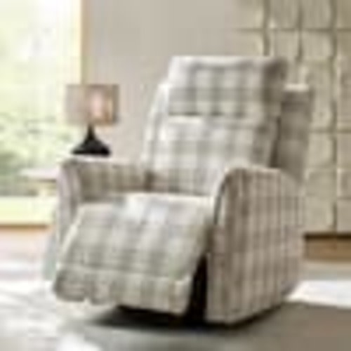 JAYDEN Arnold Plaid Tan Powered Recliner - Tan