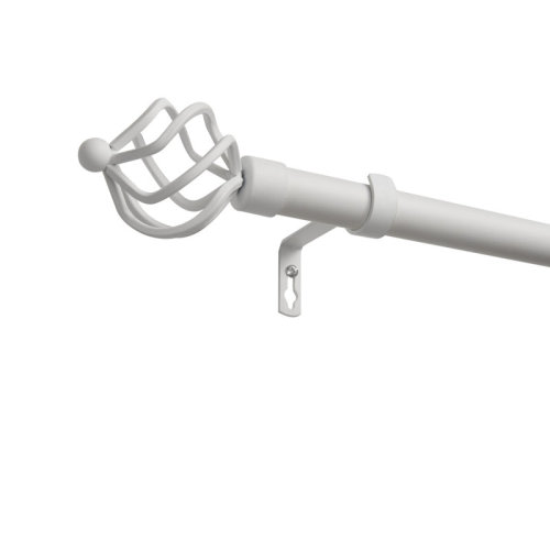 Ebern Designs Torch Curtain Rod and Coordinating Finial Set, Adjustable & Reviews | Wayfair