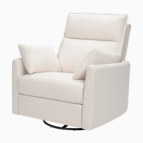 babyletto Nori Extra Wide Electronic Recliner and Swivel Glider - Performance Cream Eco-Weave