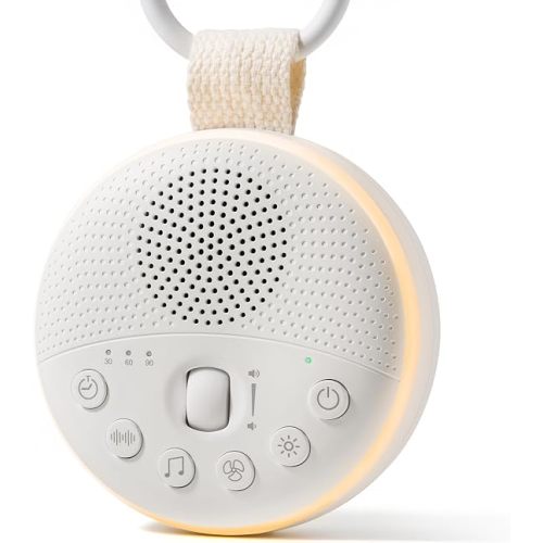 White Noise Machine for Baby & Adults with 21 Relaxing Sounds & Adjustable Night Light, Rechargeable & Portable Sleep Aid for Home & Travel