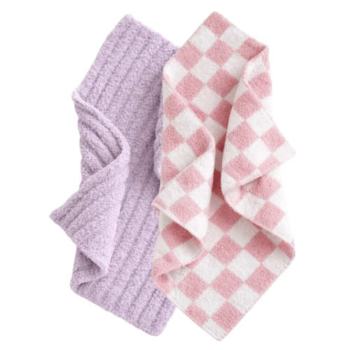 2-Pack Phufy® Bliss Mini Blanket, Strawberry Checkerboard/Lavender Wav – SpearmintLOVE