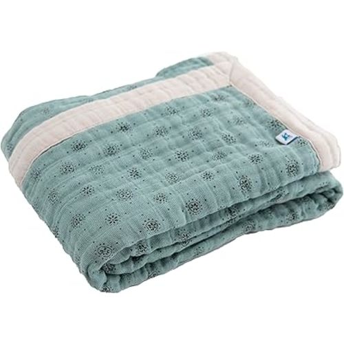 Little Unicorn Newborn Receiving Quilt | Ultra- Soft, Multi-Layered Muslin Fabric | Gift for Newborns & on-The-go (WallFlower)