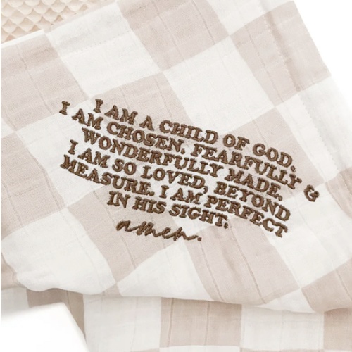 I am a Child of God Checker Waffle Blanket – OUR HOUSE ABOVE