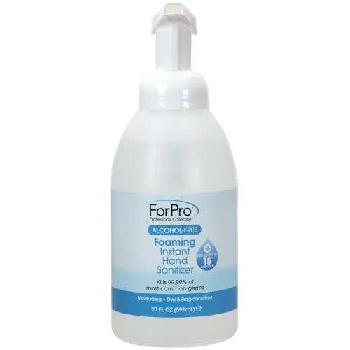 ForPro Professional Collection Alcohol-Free Foaming Instant Hand Sanitizer, Moisturizing, Dye and Fragrance Free Sanitizer, 20 Fl Oz