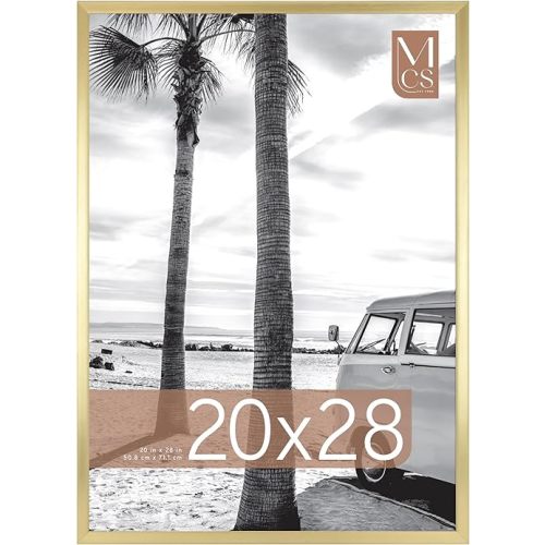 MCS Foundation 20x28 Poster Frame Traditional Brass, Vertical & Horizontal Wall Hanging Large Picture Frame for Photos, Posters & Art Prints (1-Pack)