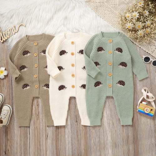 Knitted Hedgehog Romper – Tiny Thread Studio