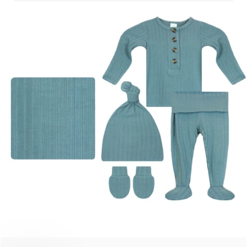 Duke Ribbed Newborn Hat Bundle (Top + Bottom)