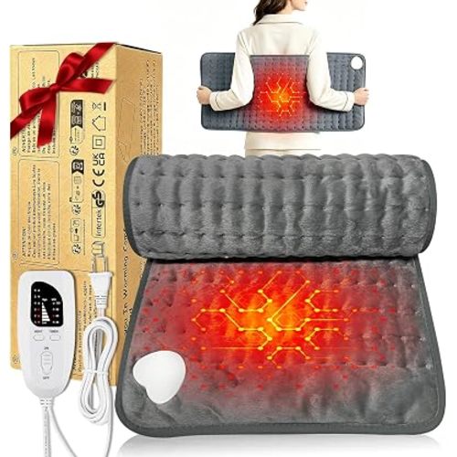 Electric Heating pad for Back Neck Shoulder Knee Arms Legs- Electric Heat Pads with 6 Heat Settings & Auto Shut Off Heat Heating Pad for Birthday Mother Father Girl Men Women