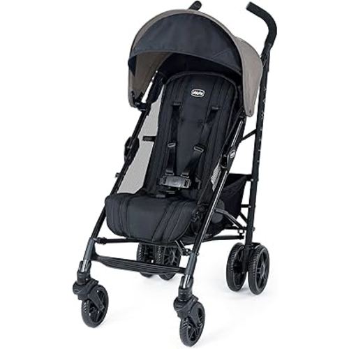 Chicco Liteway Stroller, Compact Fold Baby Stroller with Canopy, Lightweight Aluminum Frame Umbrella Stroller, for Use with Babies and Toddlers up to 40 lbs. | Dune/Brown