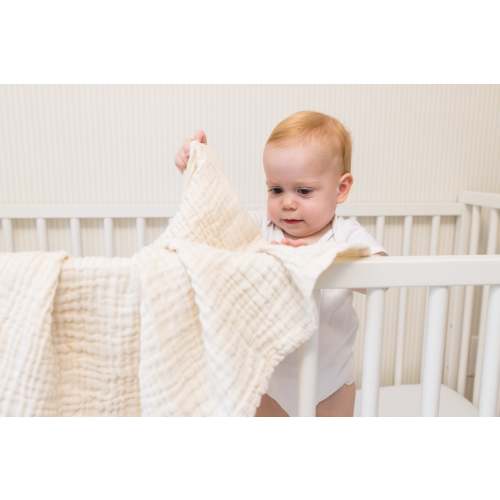 Organic Muslin Summer-Weight Mini Blanket – Natural, Dye-Free