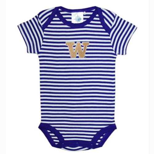 University of Washington Short Sleeve Stripe Bodysuit – Village Maternity