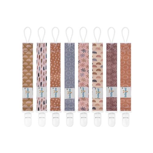 babygoal Baby Pacifier Clips 8 Pack, Pacifier Holder Clips Fits for Most Pacifier and Binkies-Neutral Color 8PB25